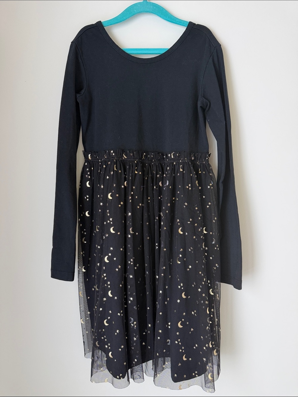 Hanna Andersson Halloween Celestial Moon Star Tulle Dress (Size 8 / 130cm)